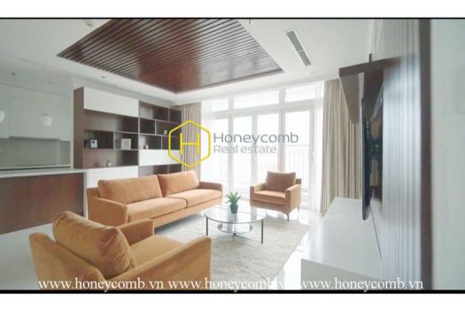 VH389 www.honeycomb.vn 2 result Vinhomes apartment – Open living space. Classy wooden furniture. Nice view