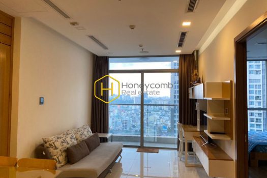 VH1247 1 result Relax with an airy city view in the wooden furnished Vinhomes Central Park apartment for rent