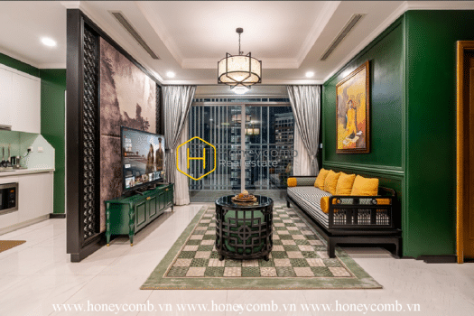 VH1773 5 result Beautiful apartment in Vinhomes Central Park with high-end interiors influenced by Indochine design.