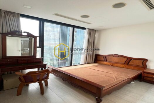 Vinhomes Golden River A charming rustic design paired with essential furnishings in this apartment for rent at Vinhomes Golden River